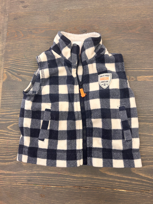 Carters 6m blue gingham vest