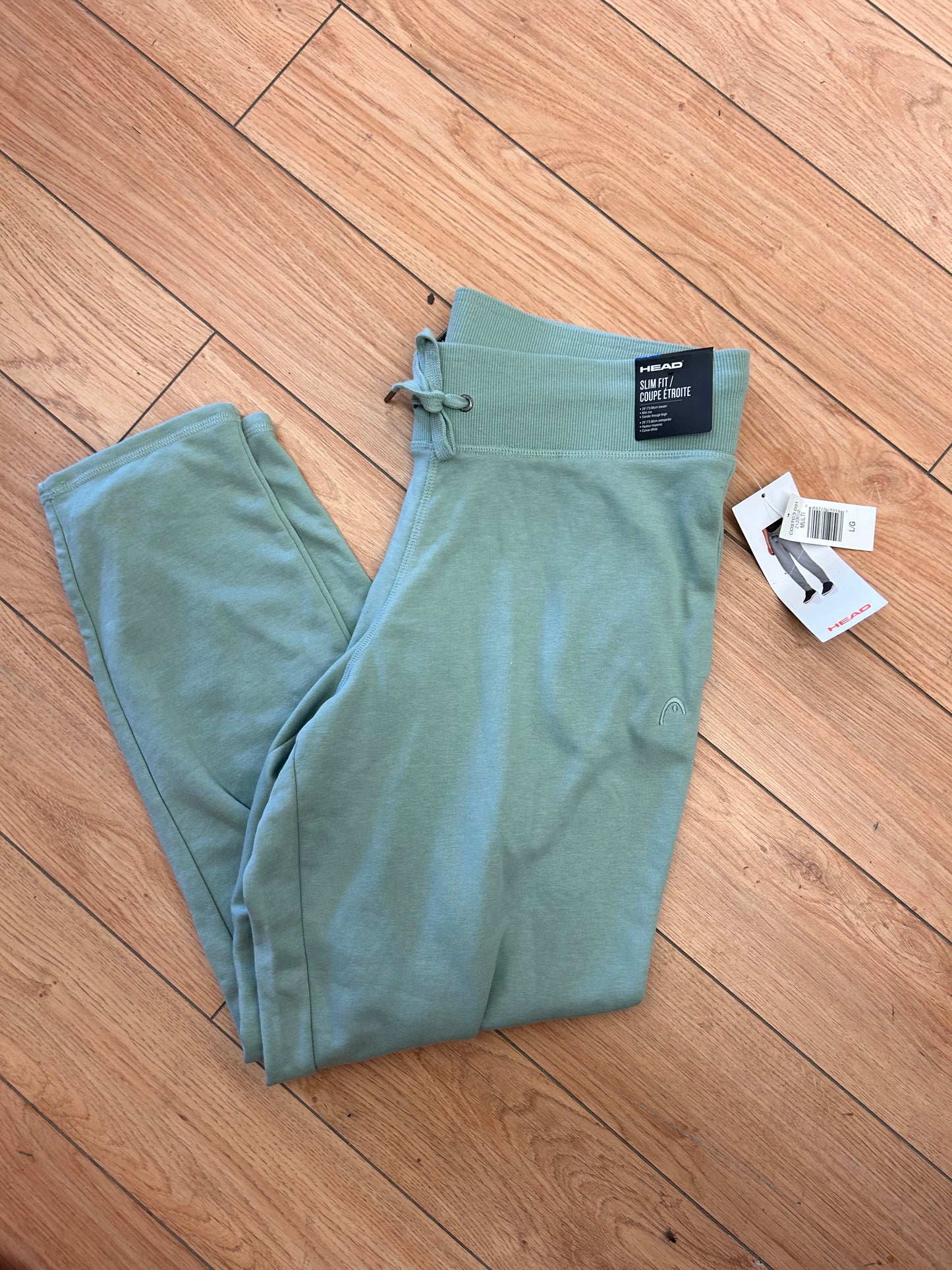 NEW head large green straight leg joggers