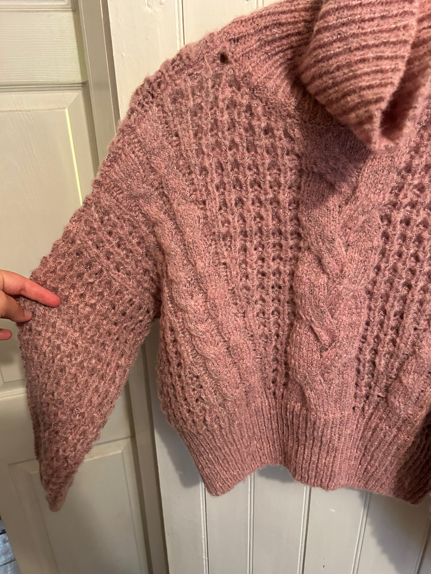 Gentle fawn xs pink knit turtleneck sweater