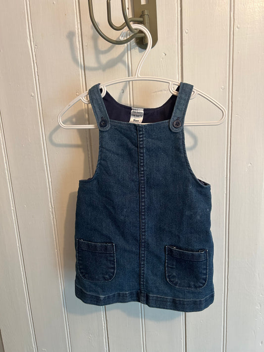 Carters 9m denim skirted overalls