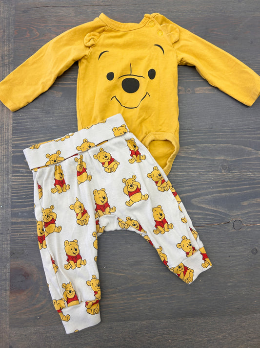 H&M Disney 3m Pooh onesie & pants bundle