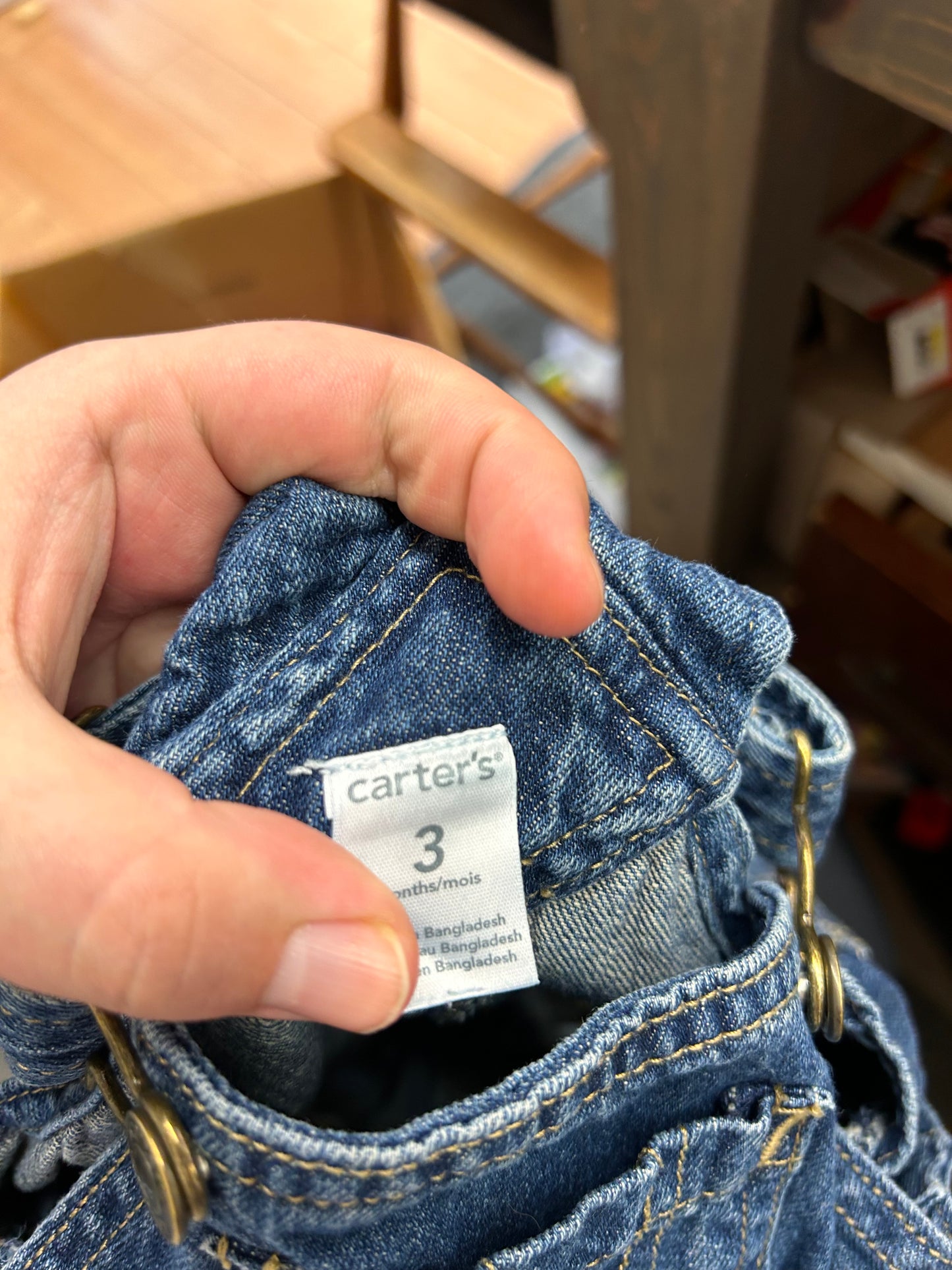 Carters 3m denim overalls