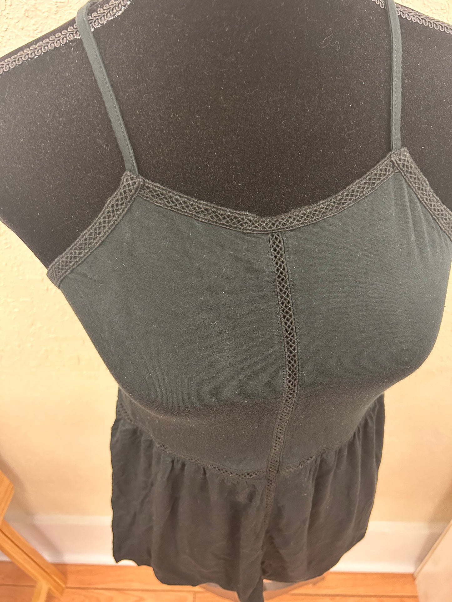 American eagle xs black peplum tank