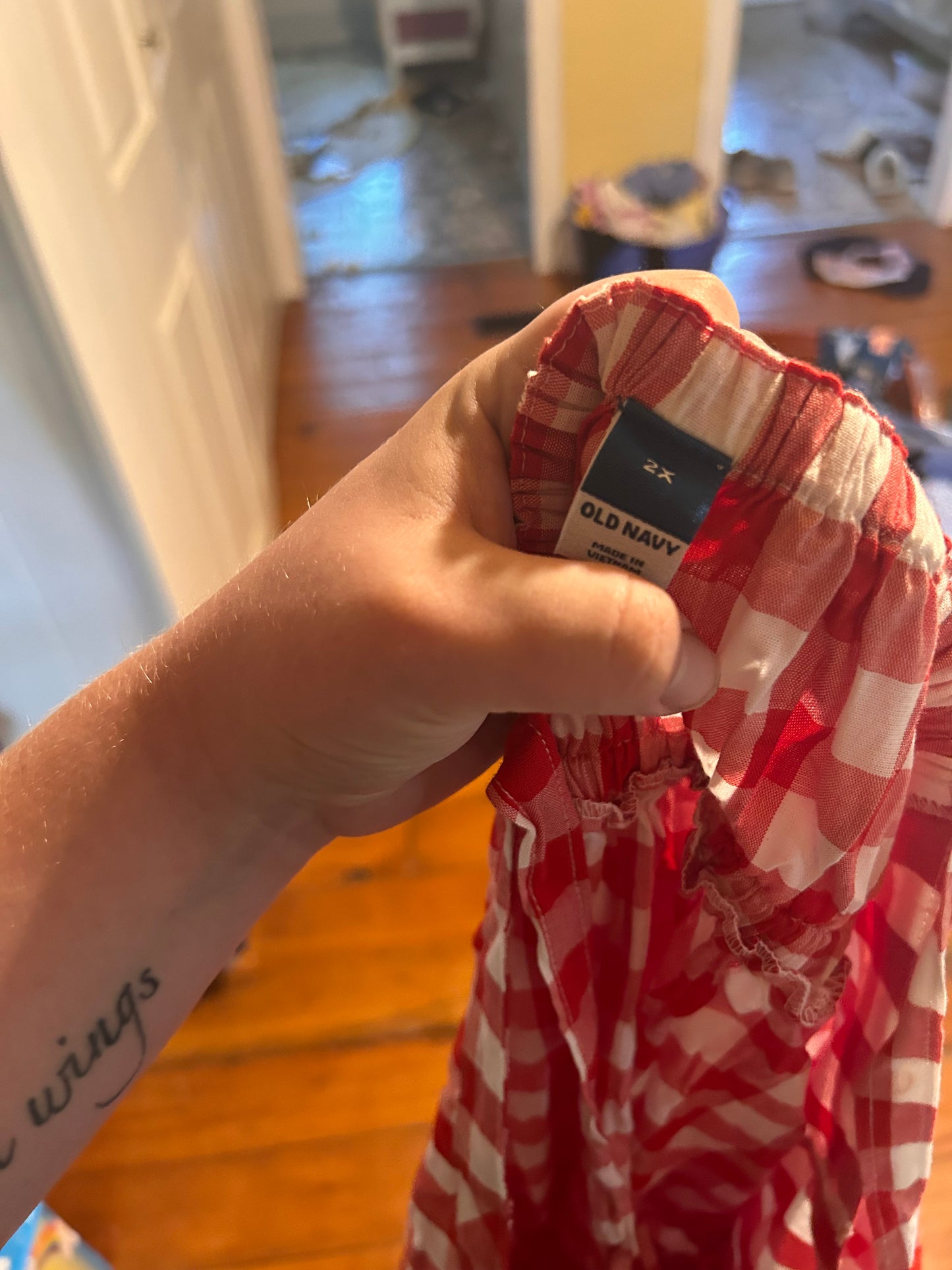 Old navy 2x red gingham mini dress