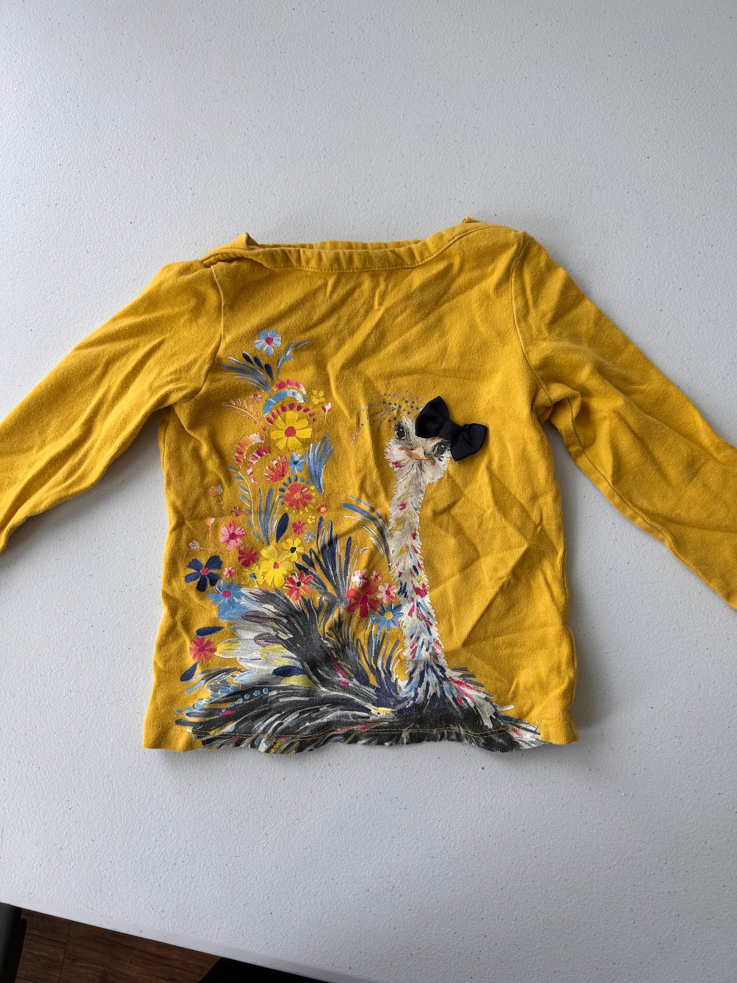 Gap 2t yellow ostrich shirt