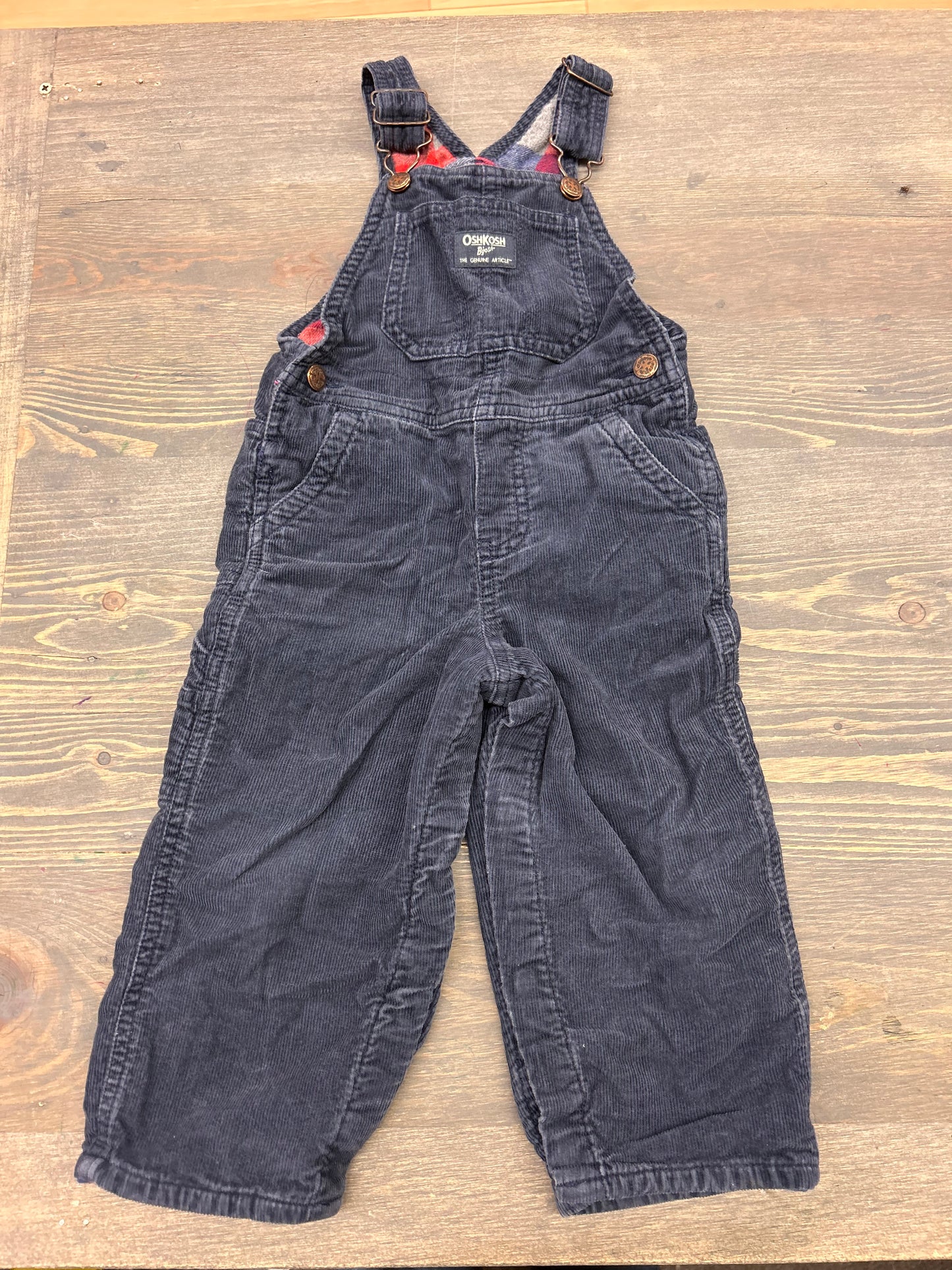 Oshkosh 24m blue corduroy overalls