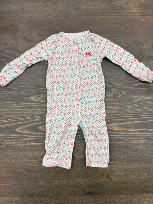 Carters newborn pink & blue geometric romper