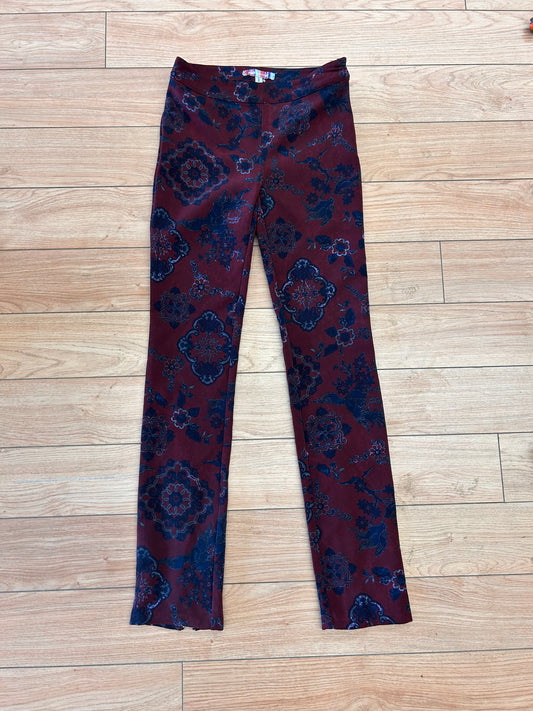 Urban outfitters small burgundy & blue floral skinny leg pants