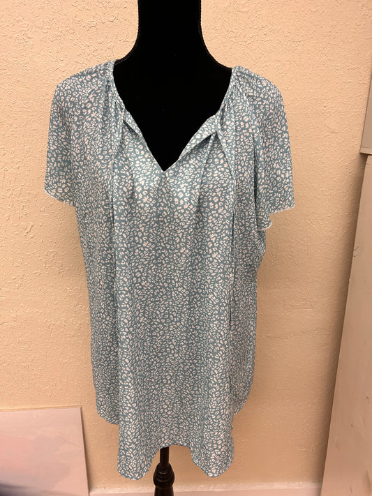 SimpleFun 2x blue cheetah blouse