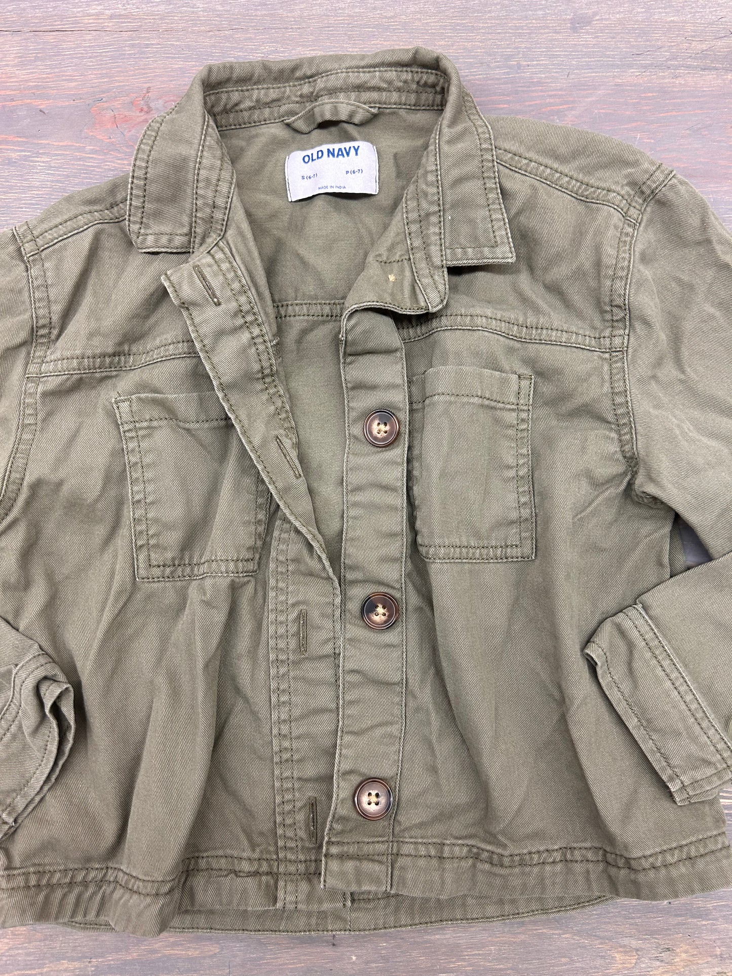 Old navy small green denim-like jacket