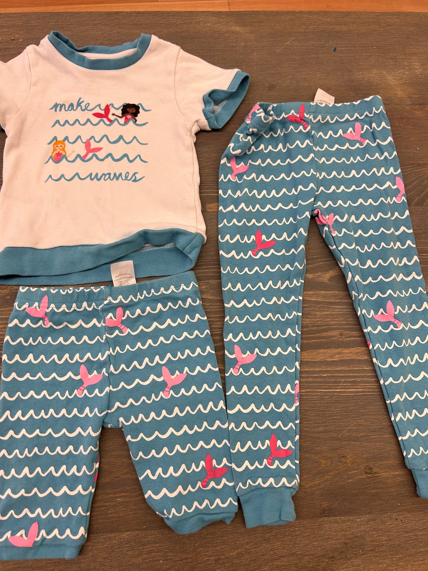 Wonder & co 4/5 mermaid 3pc sleep set