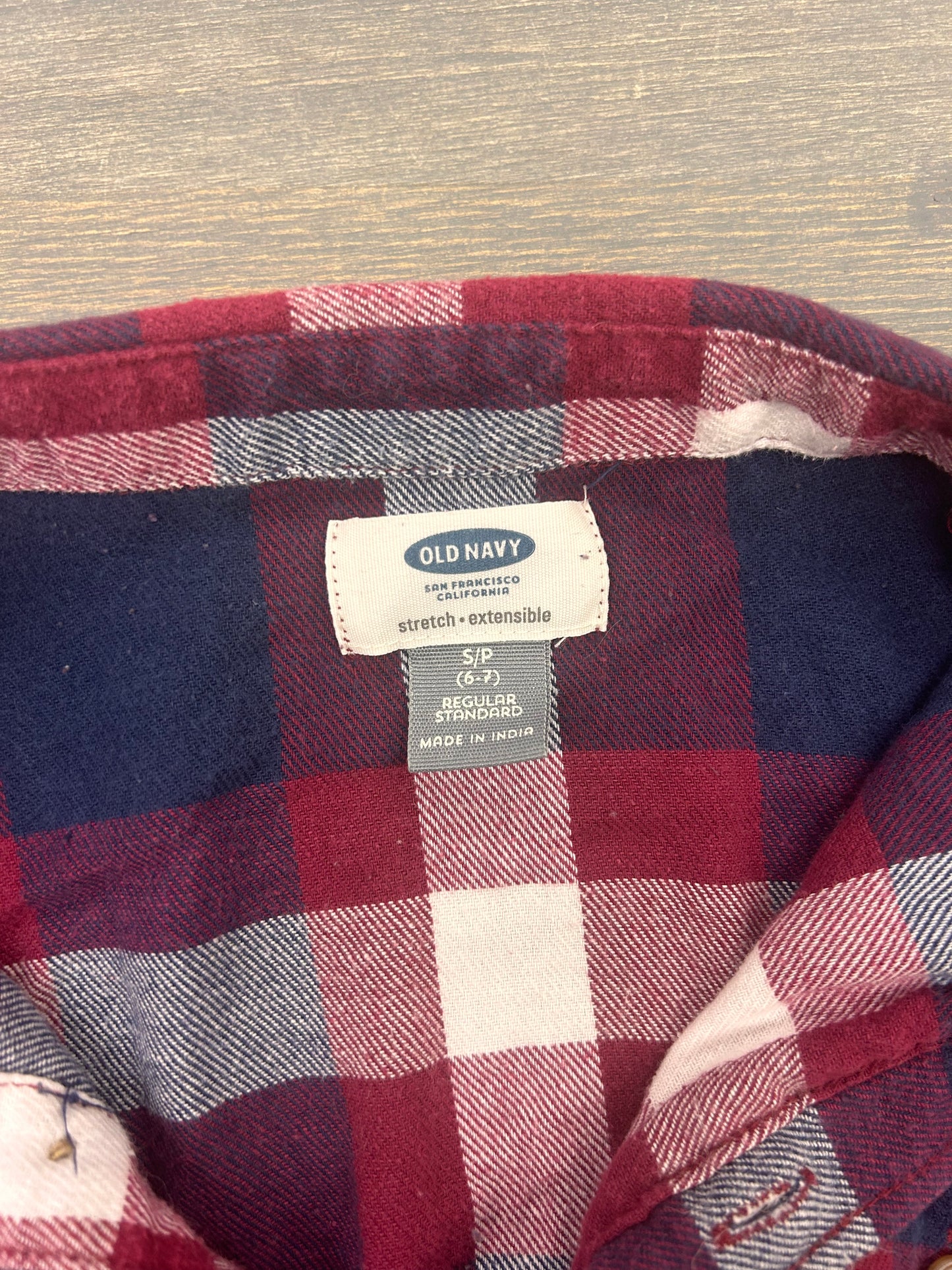 Old navy 6/7 red & blue flannel