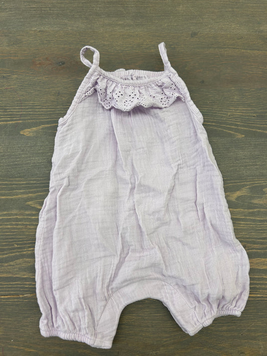 M&S 6/9m purple romper