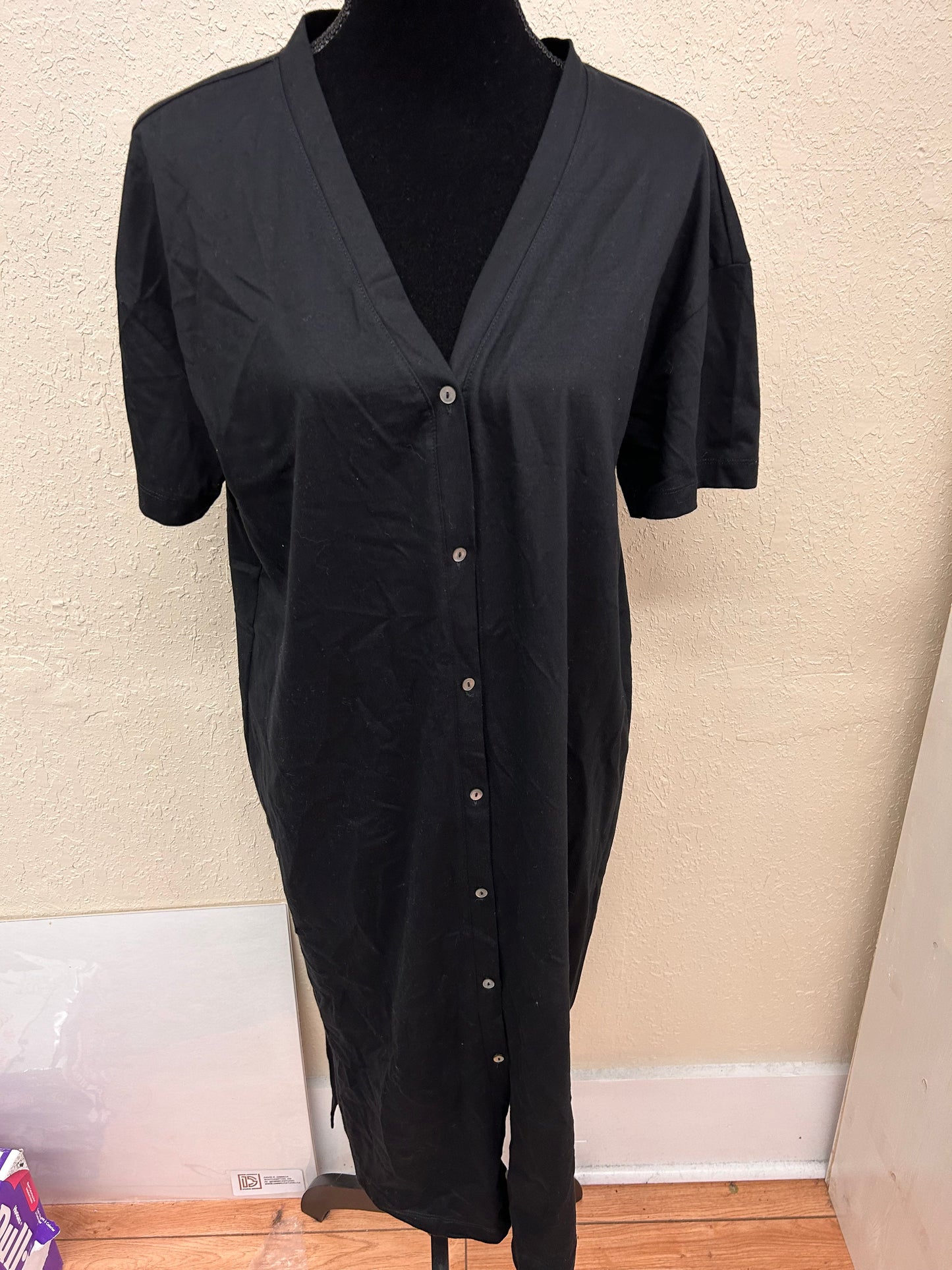 H&M small black button up dress