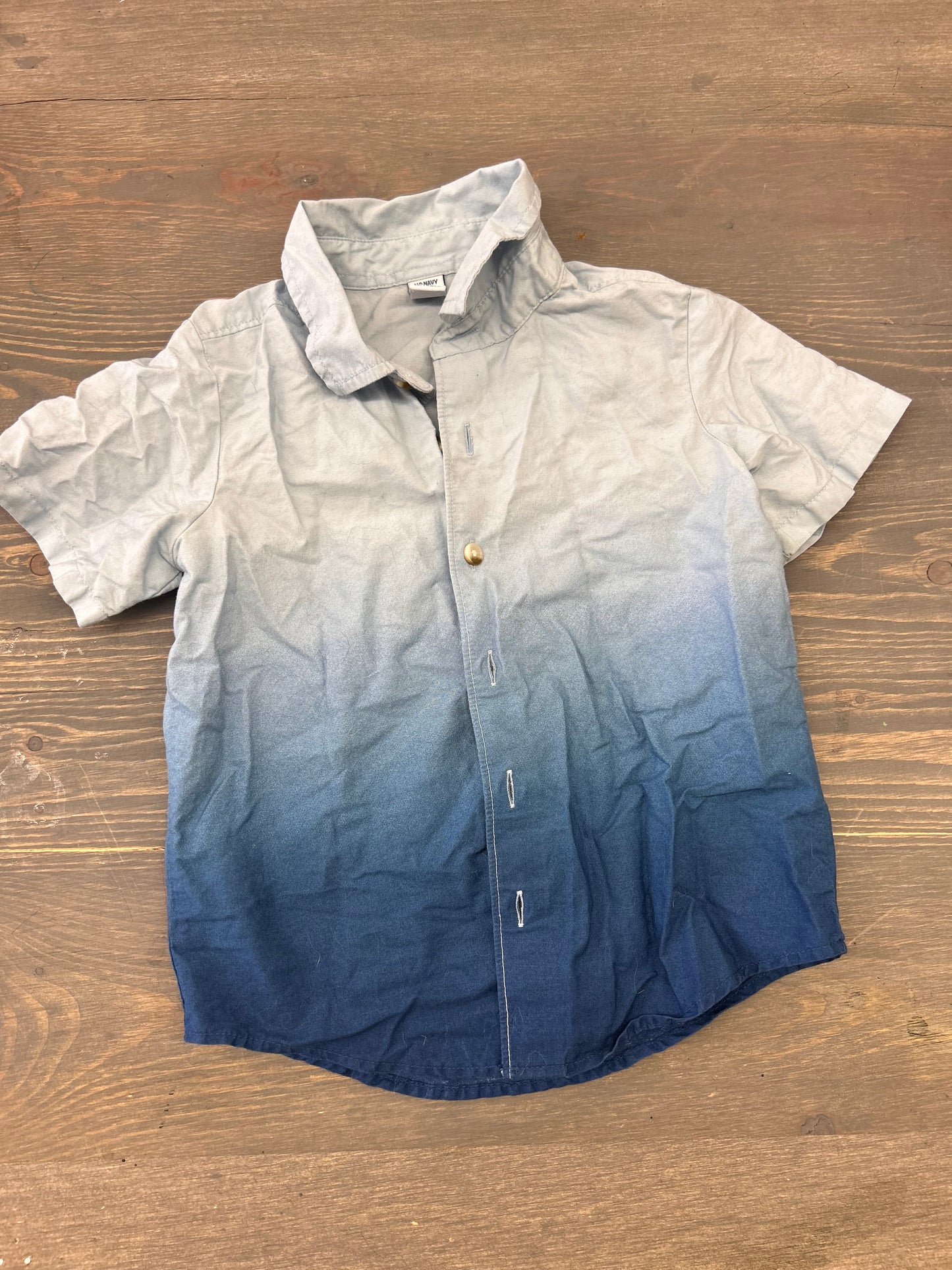 Old navy 4t blue ombre button up shirt