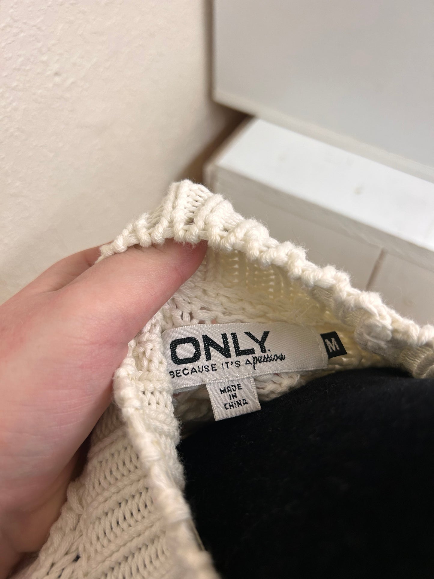 Only medium white knit sweater