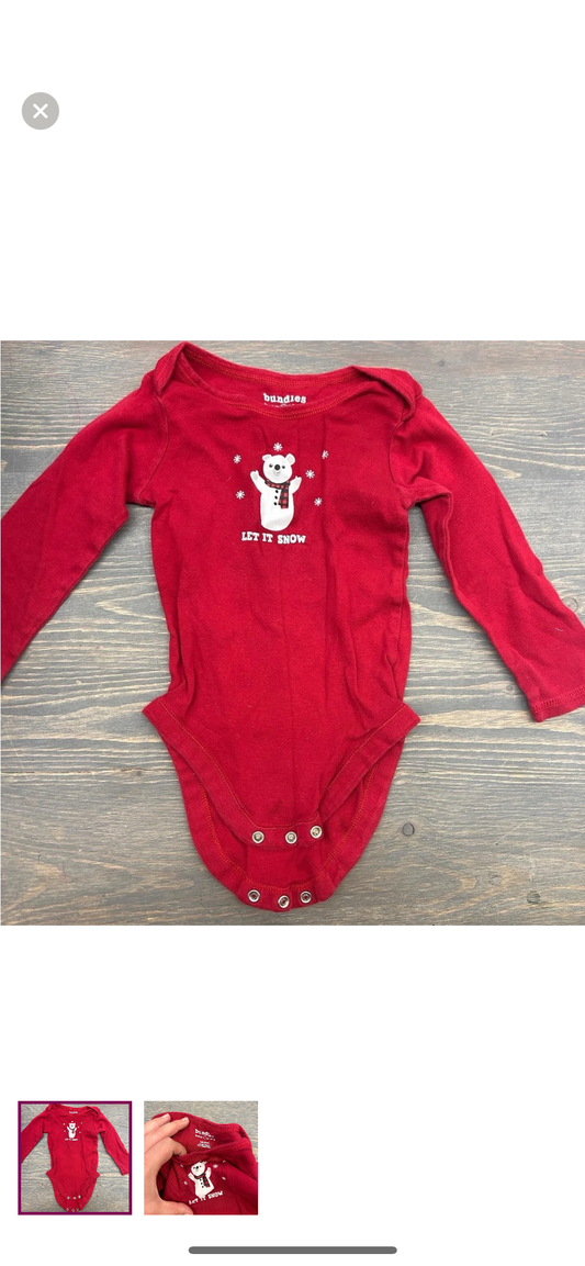 Bundles 18/24m red snow onesie