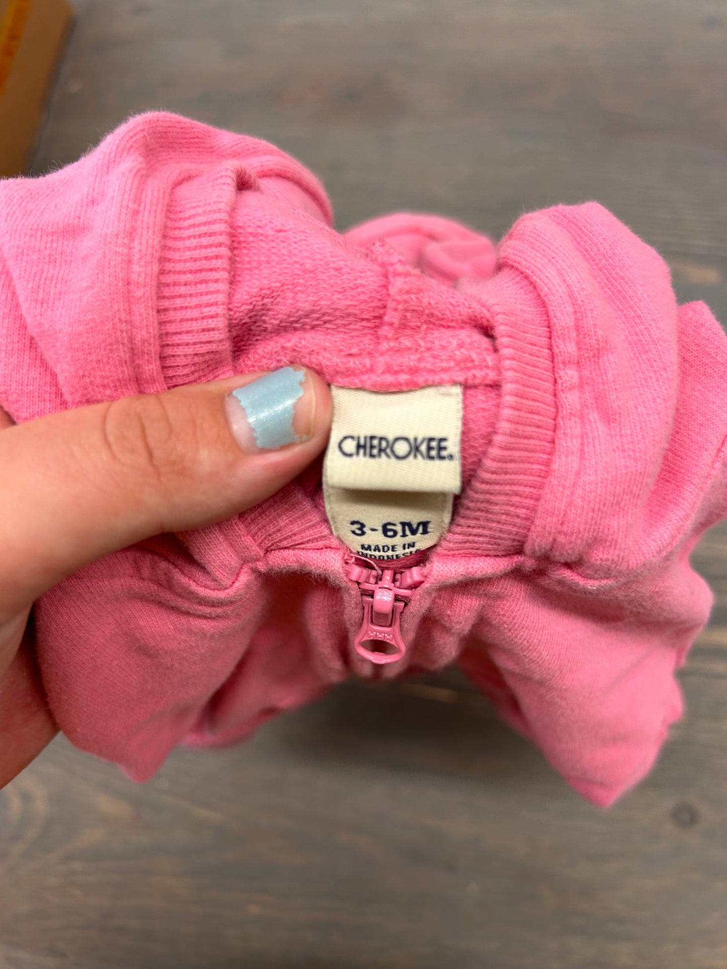 Cherokee 3/6m pink hoodie