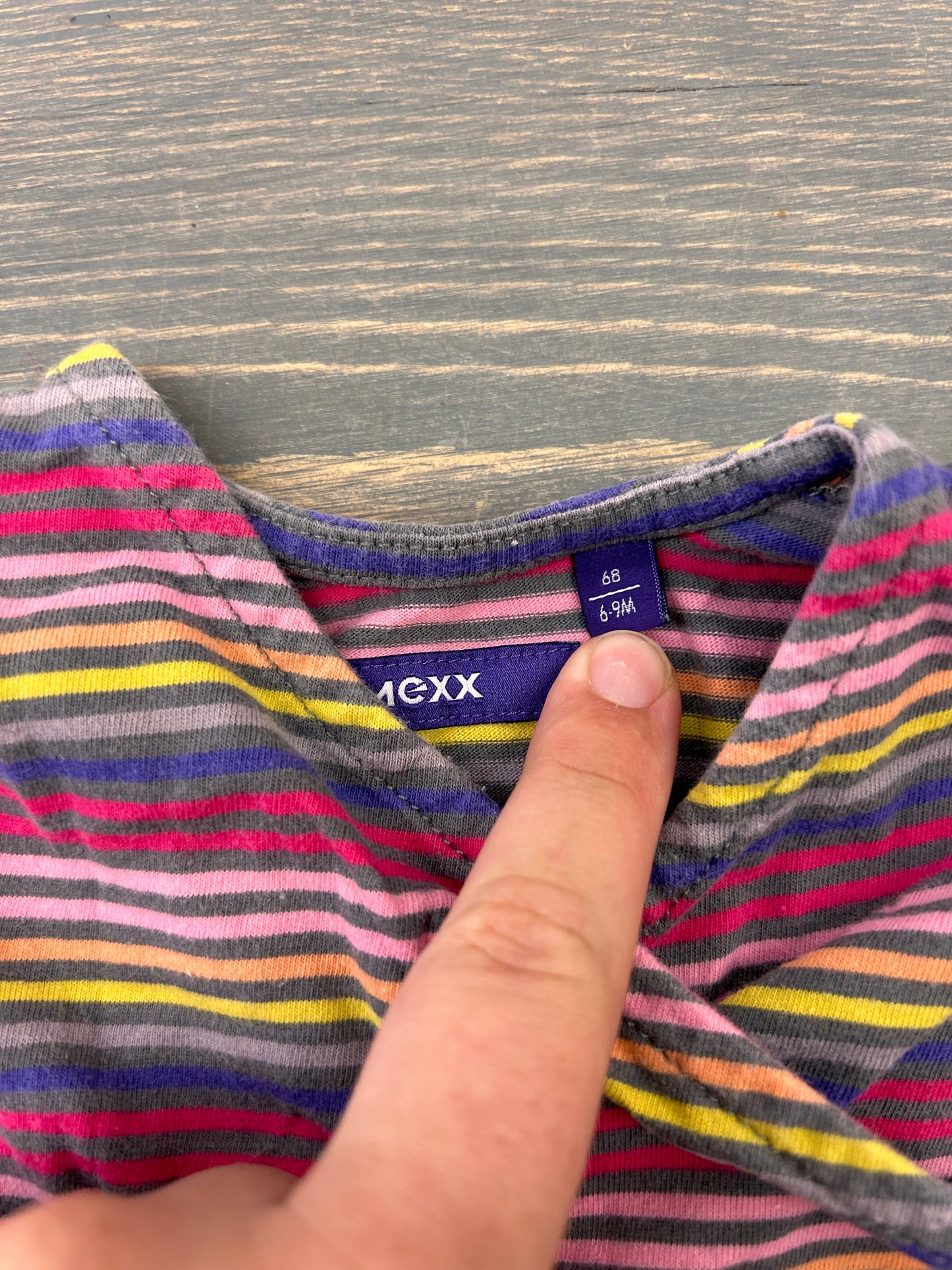 Mexx 6/9m rainbow striped wrap long sleeve top