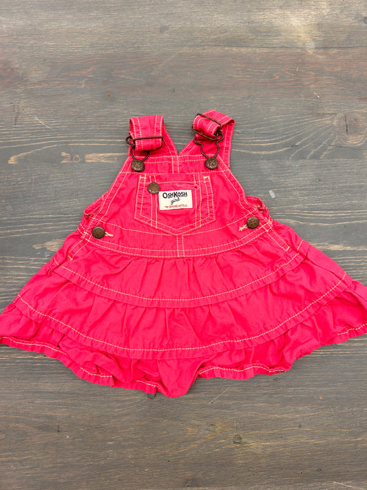 Oshkosh 6m pink skirted overalls