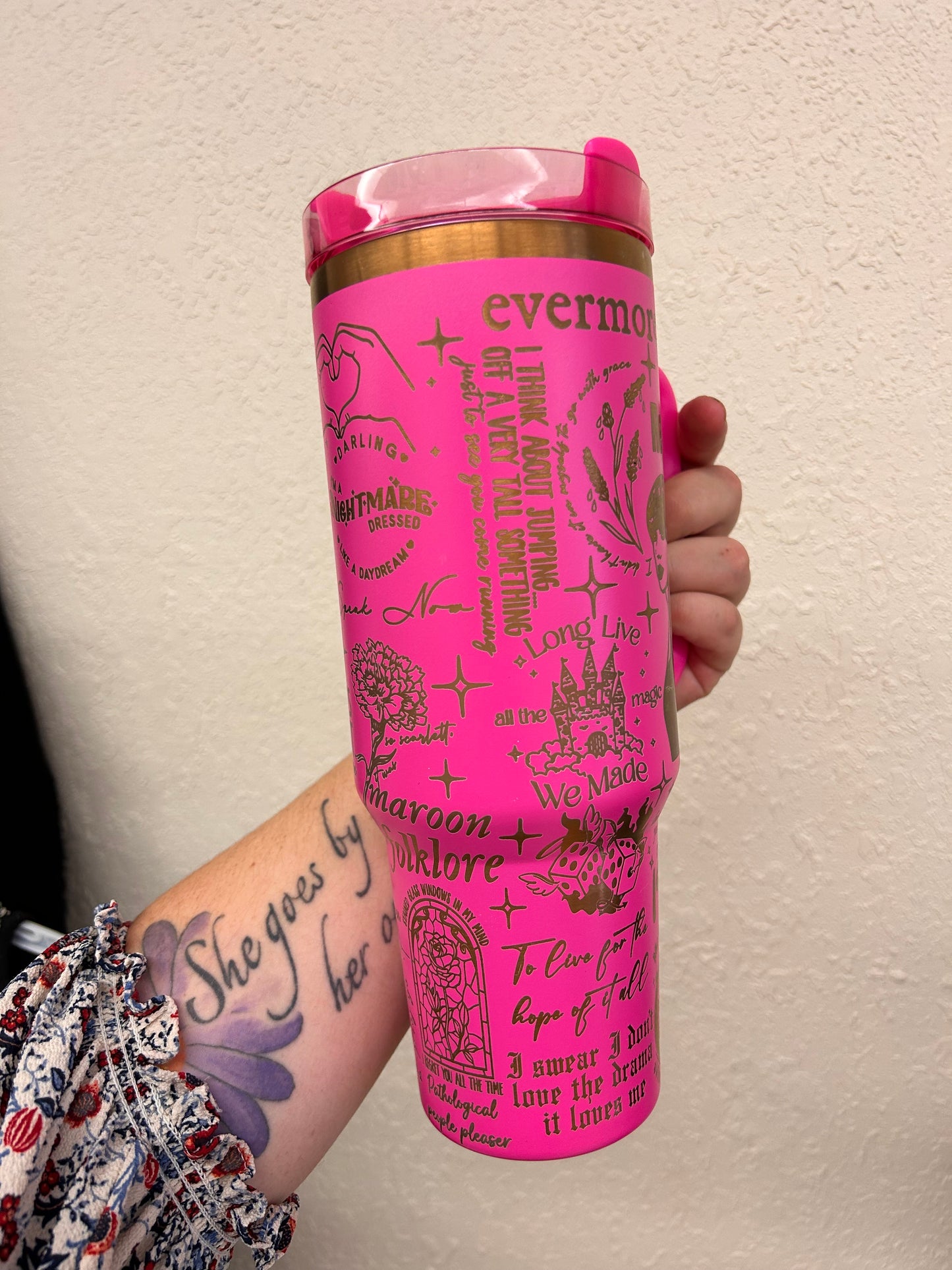 Pink Taylor swift 40oz cup