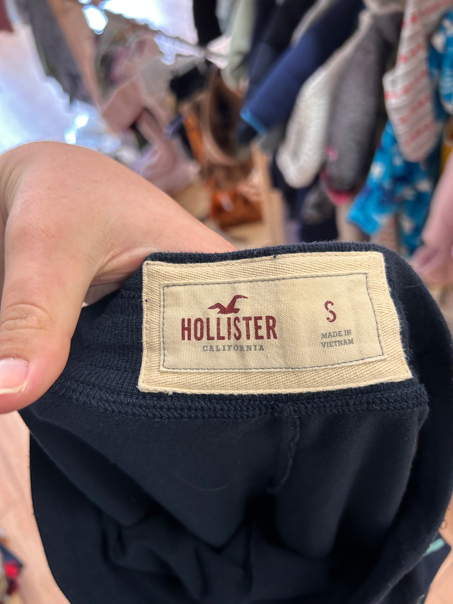 Hollister small navy straight leg joggers