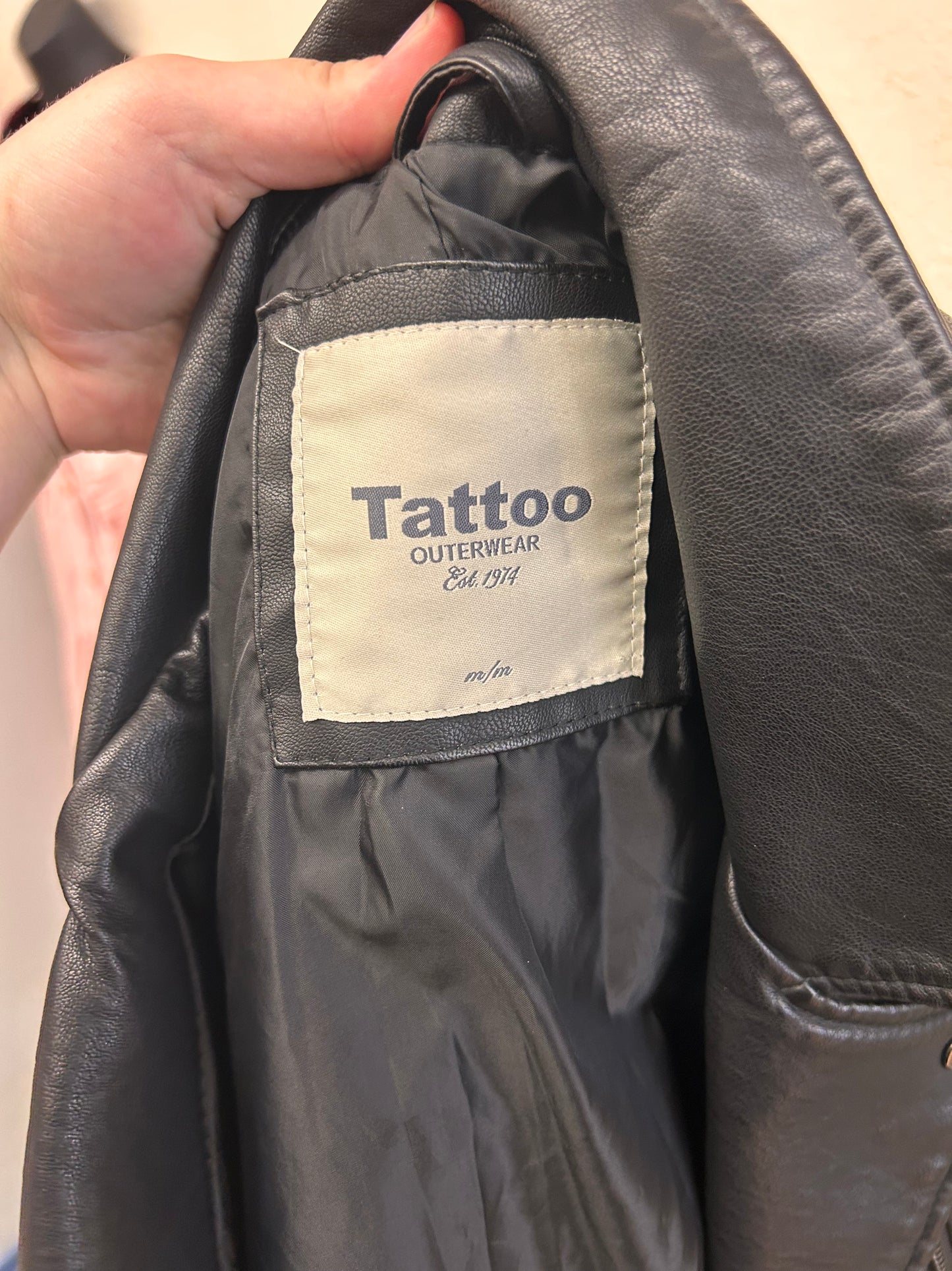 Tattoo medium black leather jacket