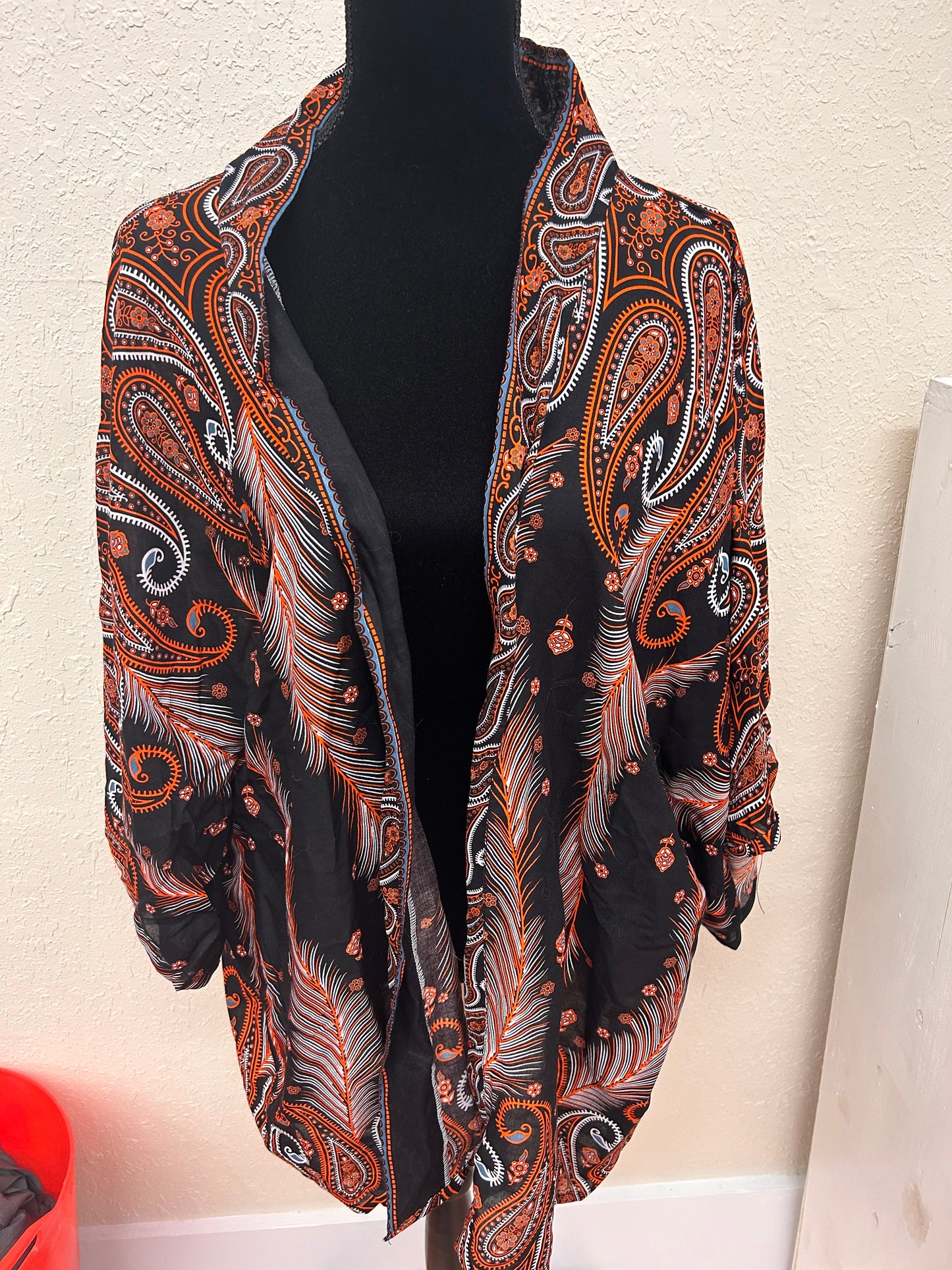 Harem one size black & orange kimono