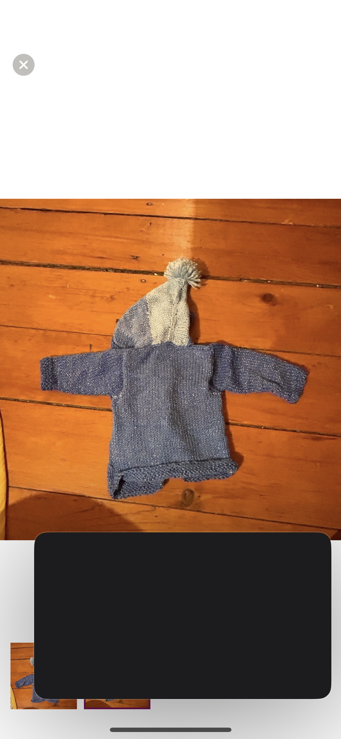 Handmade 6m blue glittery cardigan