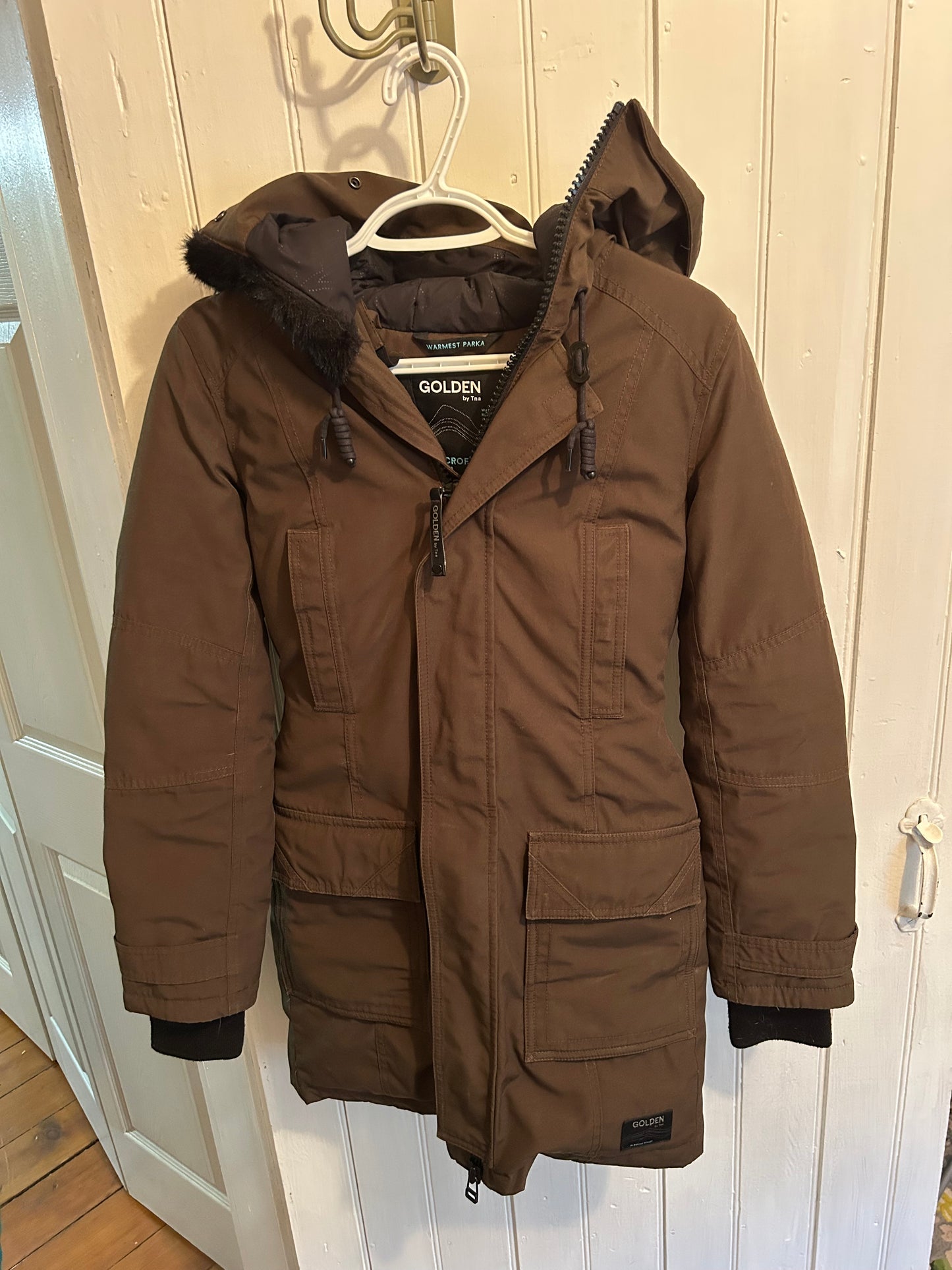 TNA XXS brown warmest parka winter coat