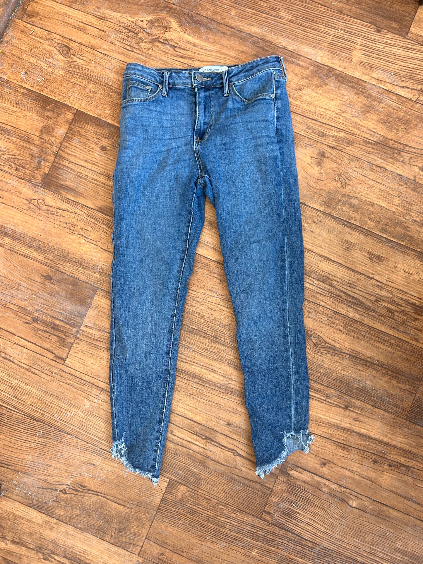 Just black denim 27 light wash raw gel jeans