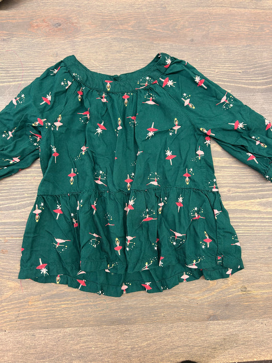 Old navy 3t green ballerina blouse