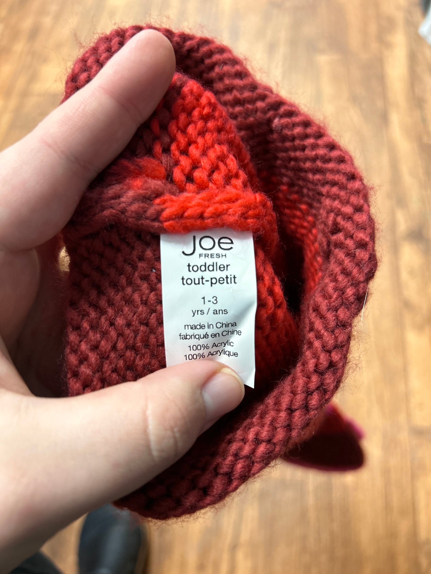 Joe fresh pink knit hat & mitts