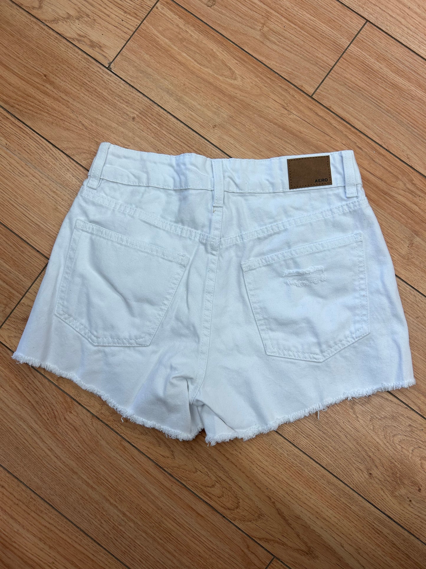 Aeropostale 0 white distressed shorts