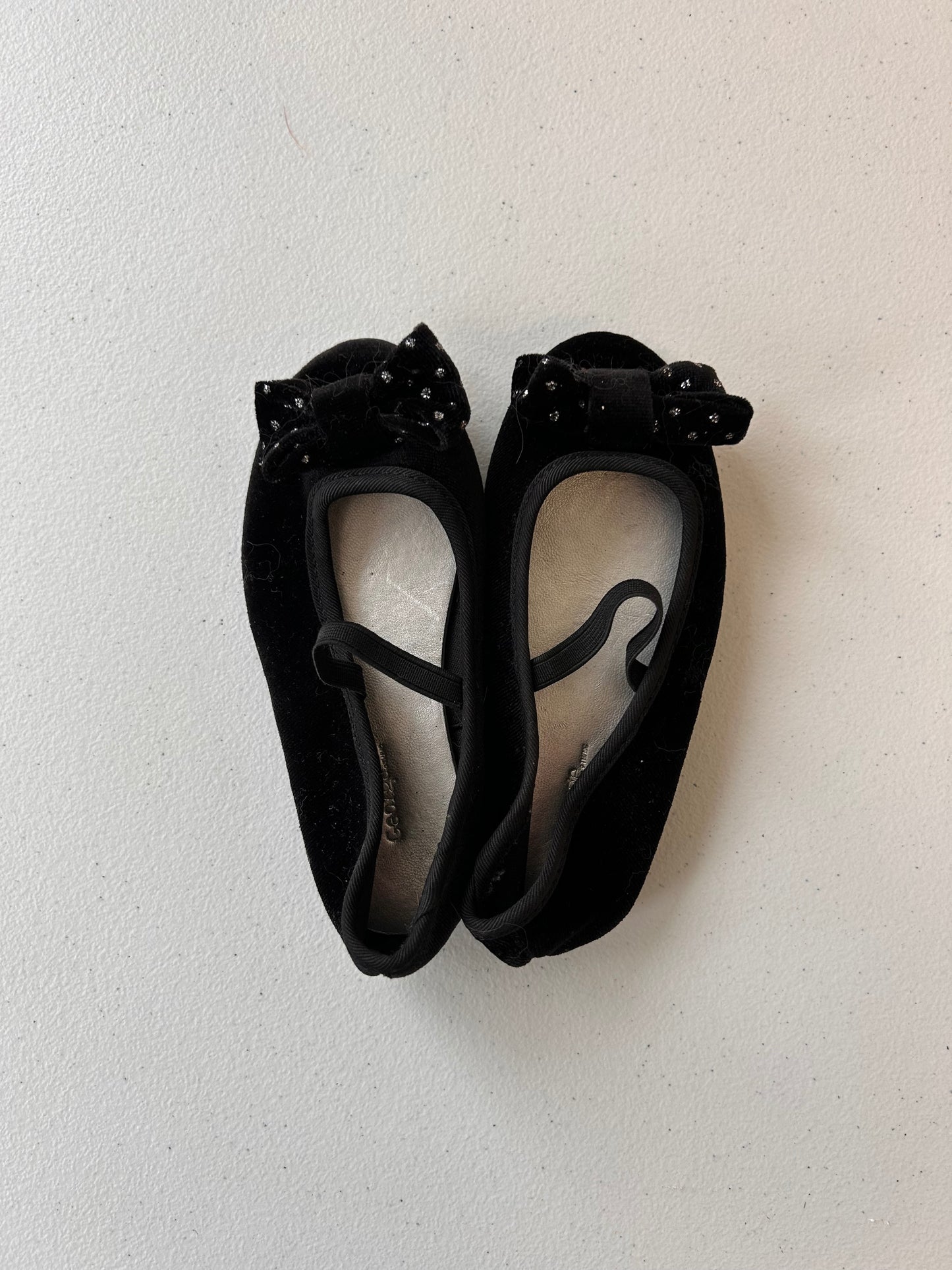 George toddler 8 black velvet bow sandals