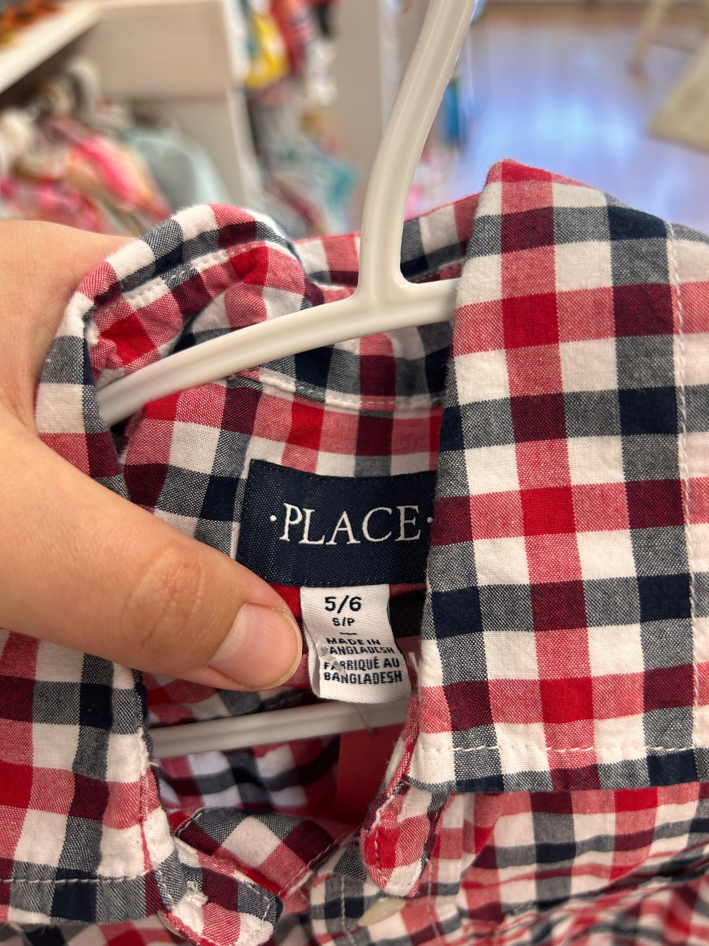 Children’s place 5/6 red gingham flannel