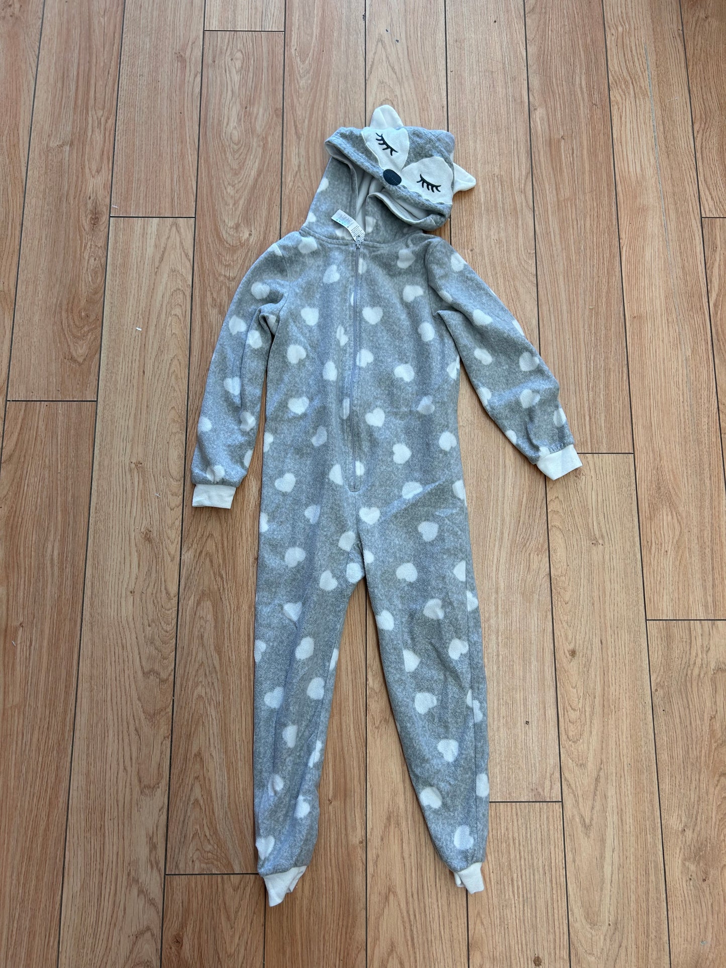 George 4/5 grey heart animal fleece romper