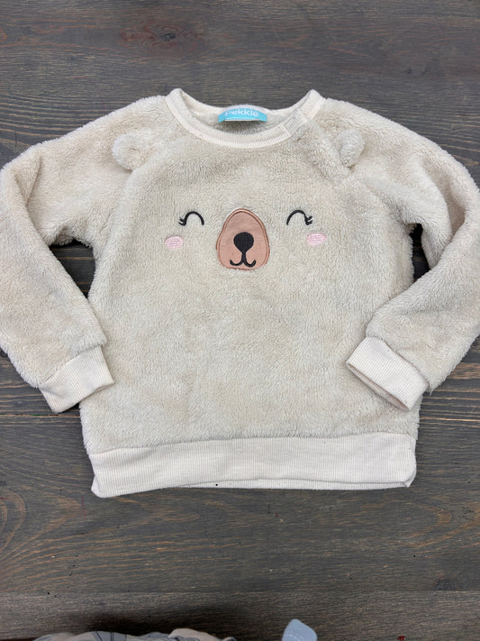 Pekkle 24m white Sherpa bear sweater