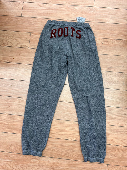 Roots small grey joggers with burgundy bum