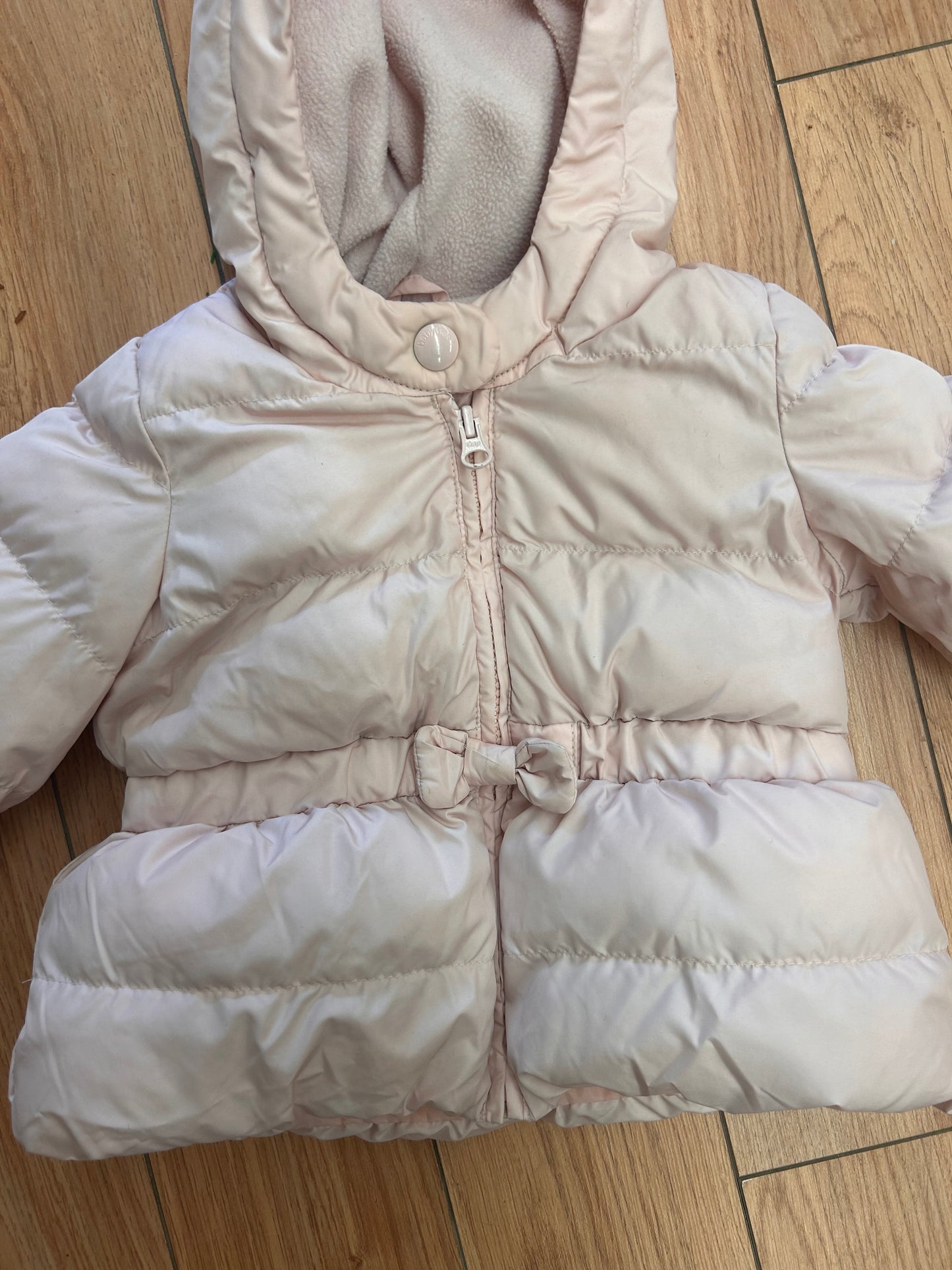 Gap 18/24m pale pink puffer winter jacket