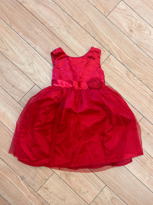 George 6 red tulle dress