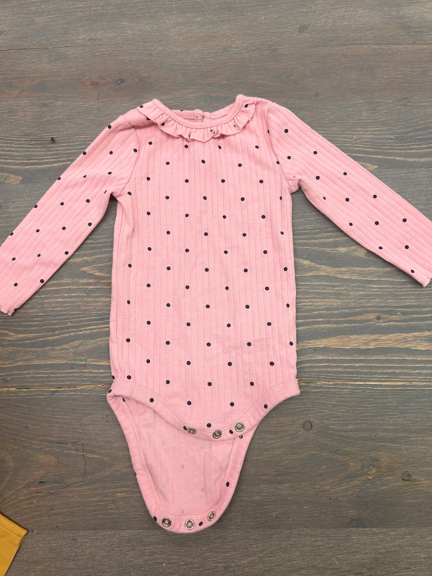 Joe fresh 6/12m pink polka dot onesie