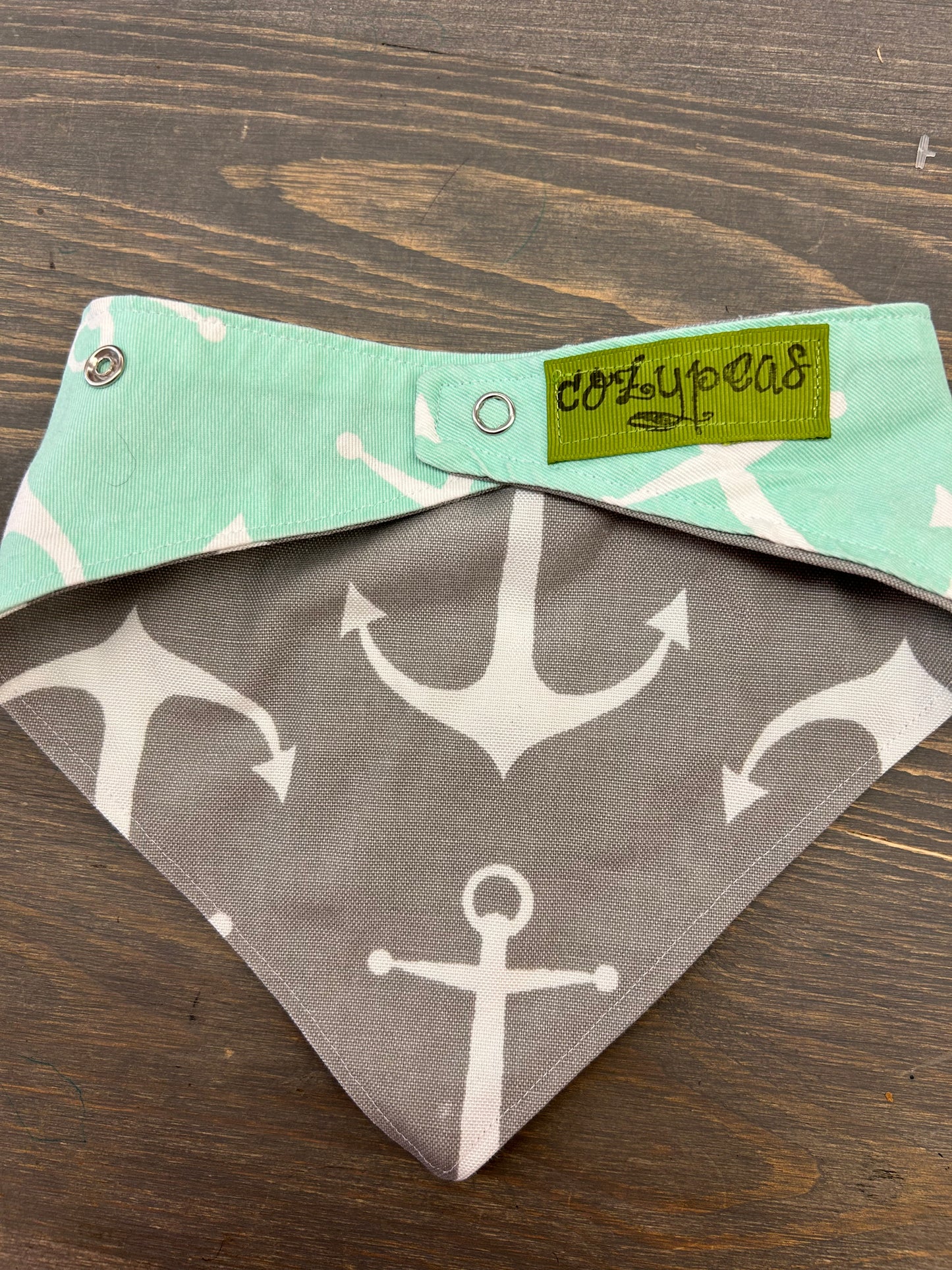 Cozy peas anchor bib