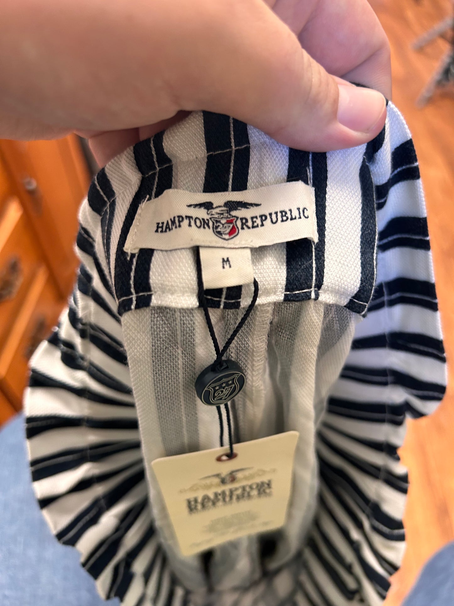 NEW hampton republic medium navy striped shorts