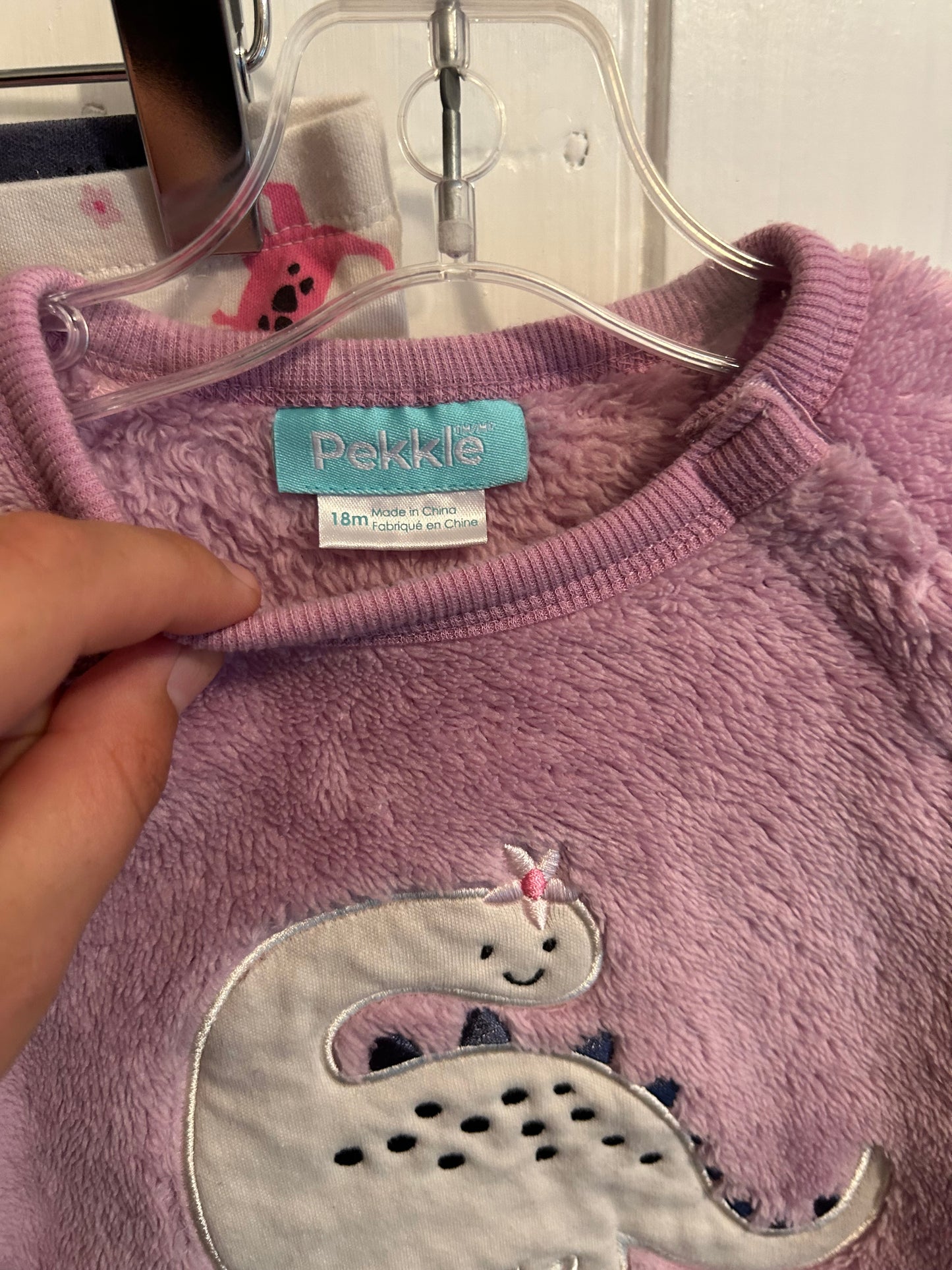 Pekkle 18m purple Dino sweater set