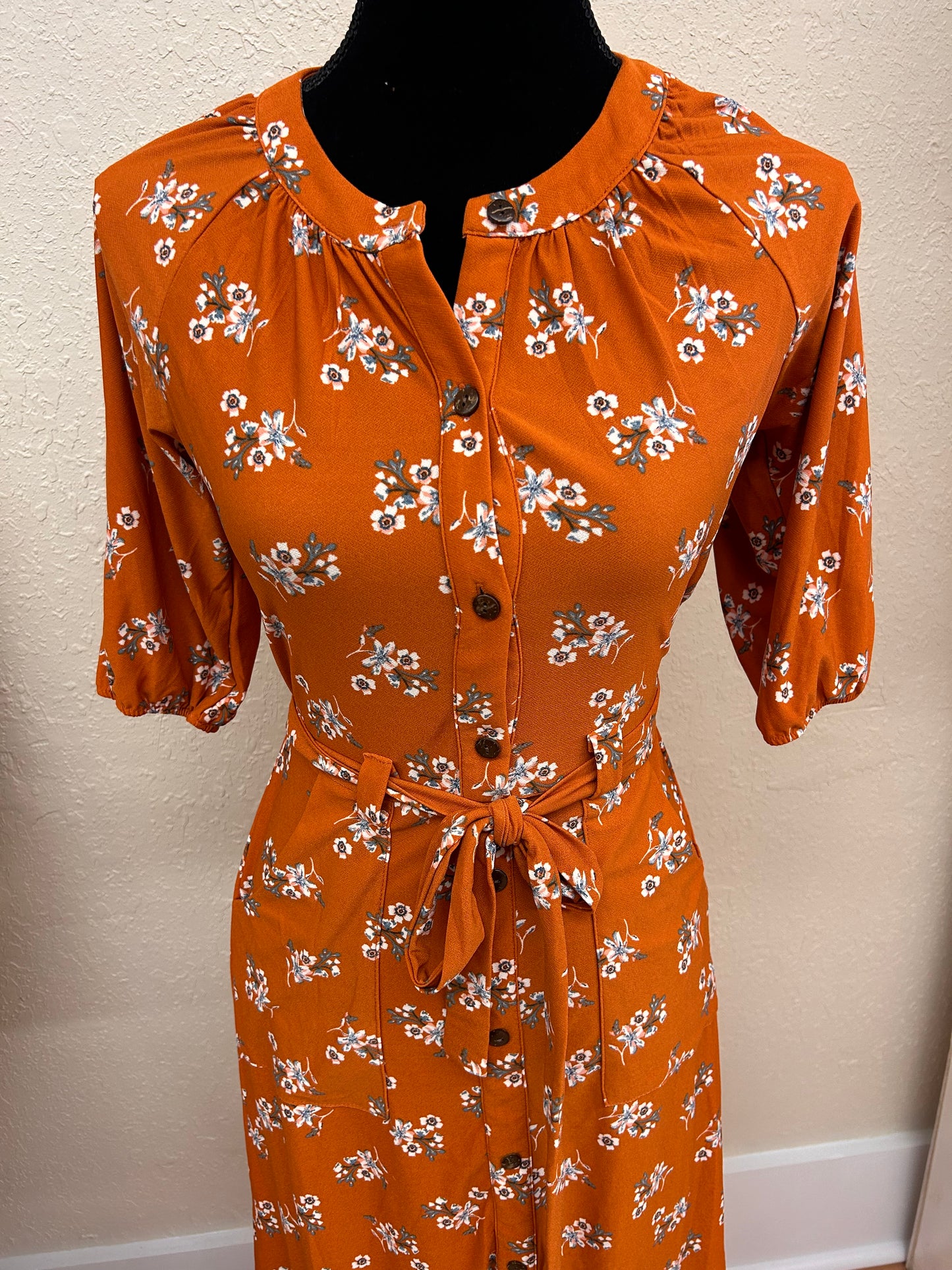 Monteau Small orange floral dress