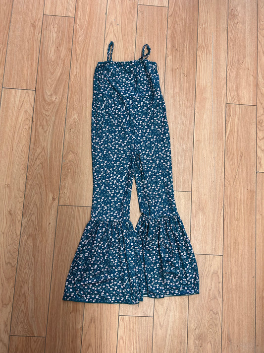 Shien 8 blue floral bell bottom jumpsuit