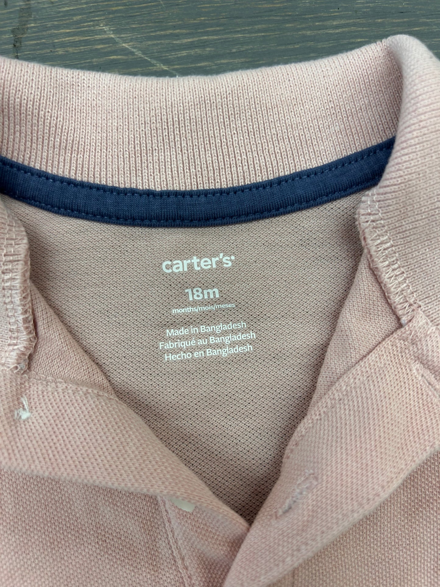 Carters 18m pale pink polo