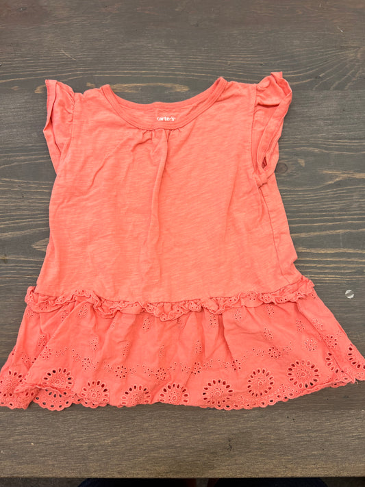 Carters 5t peach lace peplum top