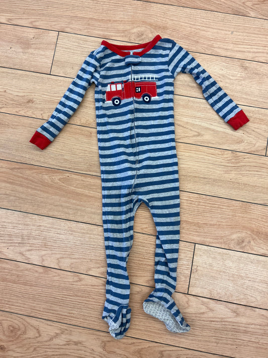 Carters 24m blue striped firetruck sleeper